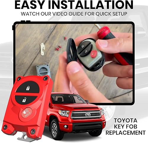 Vista 37 de Funda para llavero Toyota con abridor de botellas integrado, carcasa protectora resistente para Tundra (2007-2017) y Tacoma (2005-2015) - Agarre