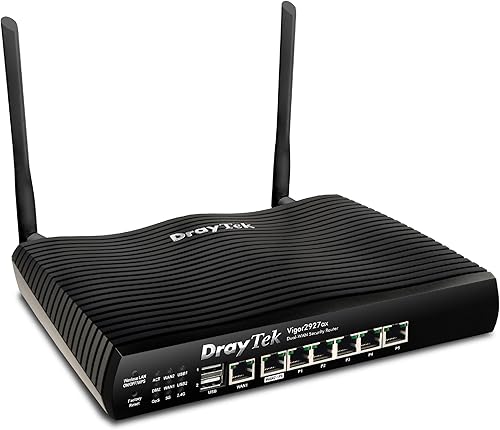 DrayTek Vigor 2927AX Dual Wan Ethernet Firewall VPN Router WiFi 6 Dual Band Wireless 5+1 Puertos LAN Gigabit 50 túneles VPN Puerto USB para