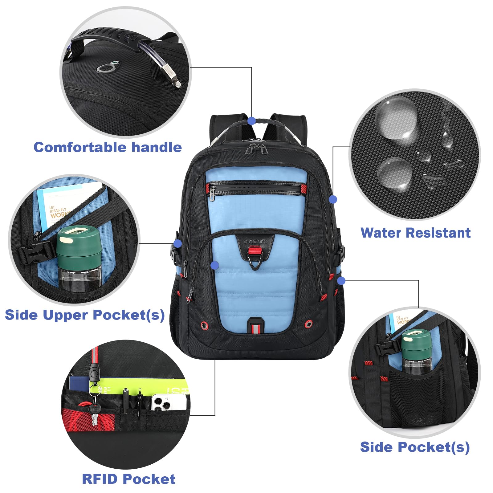 Z-MGKISS Zaino per computer portatile, zaino da viaggio da 17,3 pollici