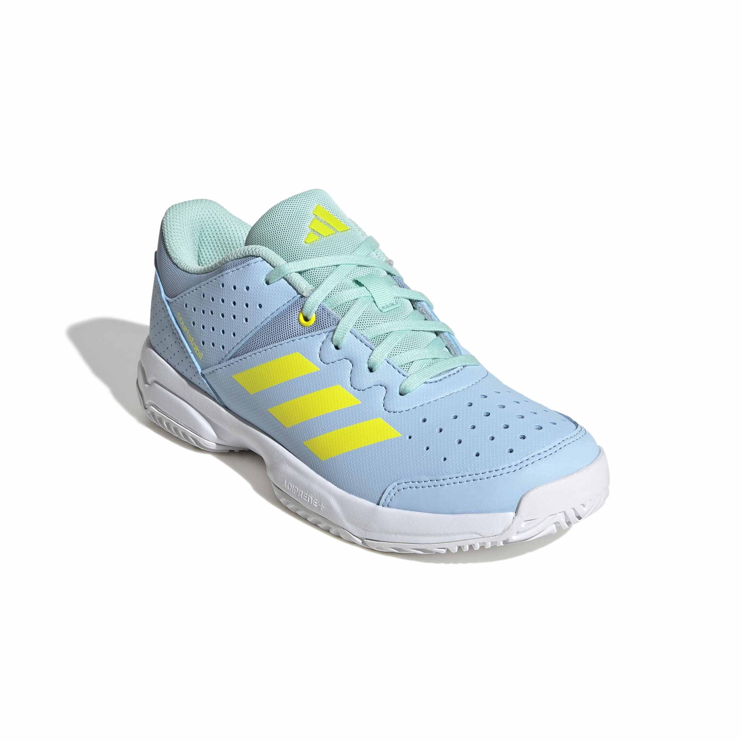 adidas Uniseks - dzieci Court Stabil Shoes, clear sky/Solar Lemon/clear mint, 36 2/3 EU