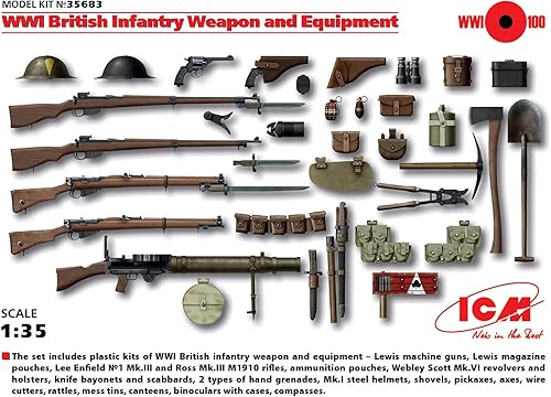 Miniatura 3 de ICM Modelos Primera Guerra Mundial Infantería británica Kit de armas/equipo