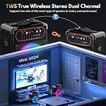 Karaoke Machine, Portable Bluetooth 5.3 Speaker with 2 Wireless Microphones for Adults, PA System with Echo Adjustment, Support TWS/TF Card/USB/AUX/TVs Connected for Home Party Stage-subwoofers