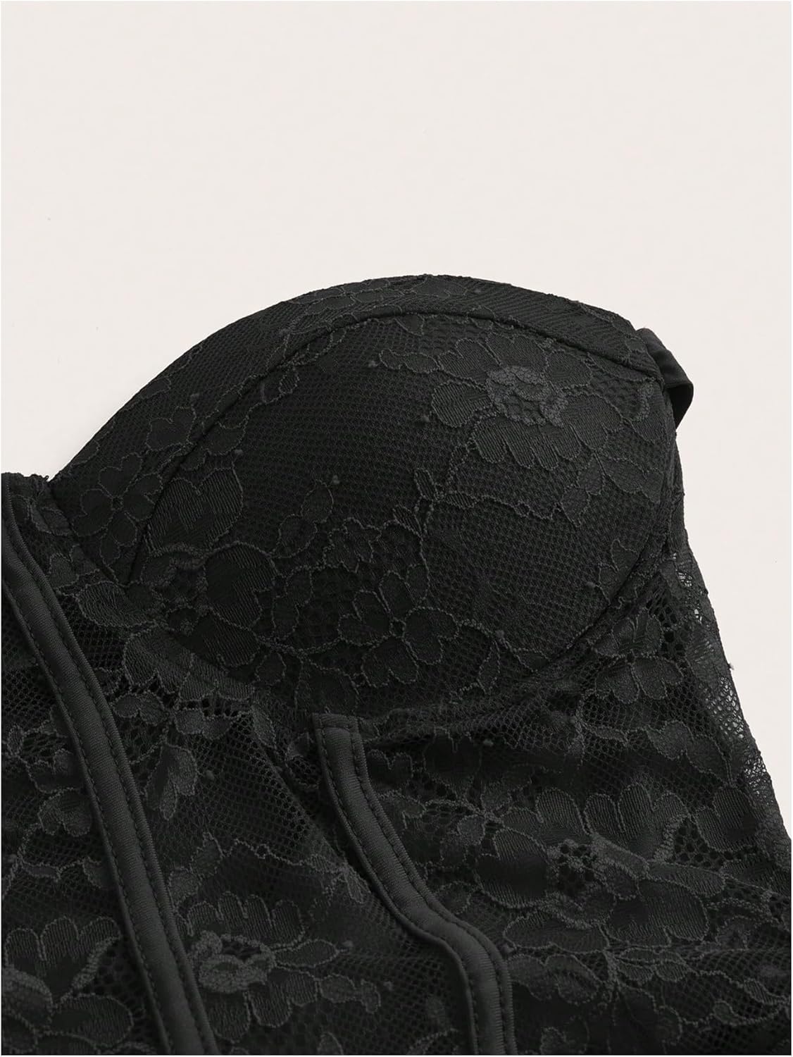 Floerns Women's Sleeveless Contrast Lace Halter Dress Tie Back Party Bodycon Mini Dress - Image 4