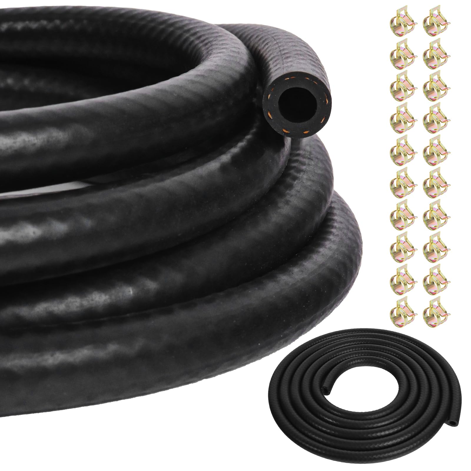 3 Meter Benzinschlauch 16mm Innendurchmesser Kraftstoffschlauch Ölschlauch Dieselschlauch mit 20 Stücke Schlauchschellen für kleine Motoren in Autos, Rasenmähern, Motorrädern und Traktoren