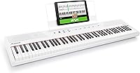 Vista 18 de Alesis Recital - Teclado de piano digital de 88 teclas con teclas semi-pesadas, 2 altavoces de 20W, 5 voces, modo dividido, de capas y de lección