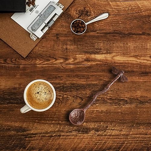 Miniatura 2 de Cuchara de libélula retro Cuchara de café Cucharadita de acero inoxidable Cuchara de azúcar creativa Cuchara de té, cuchara de agitador, cuchara