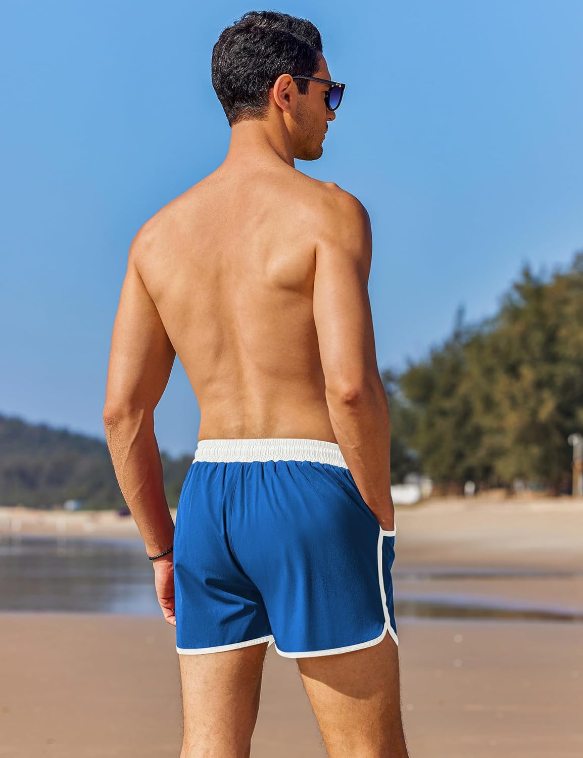 COOFANDY Men's Swim Trunks Quick Dry Swimsuit Color Block Board Short Bathing Suit Swimwear with Mesh Liner - Image 3