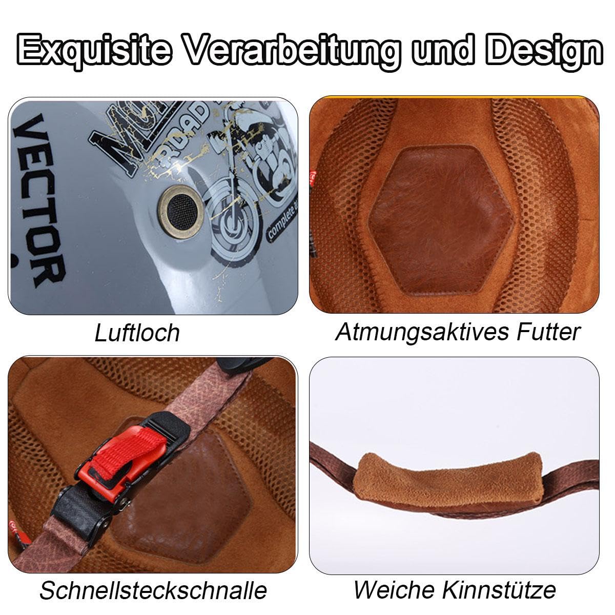 Motorrad Halbschalen Halbhelm Halbschalenhelm Baseballmütze-Helm Baseball Cap Brain-Cap Motorradhelm Mit ECE Cruiser Chopper Scooter Helm Für Bike Cruiser Chopper Moped Scooter