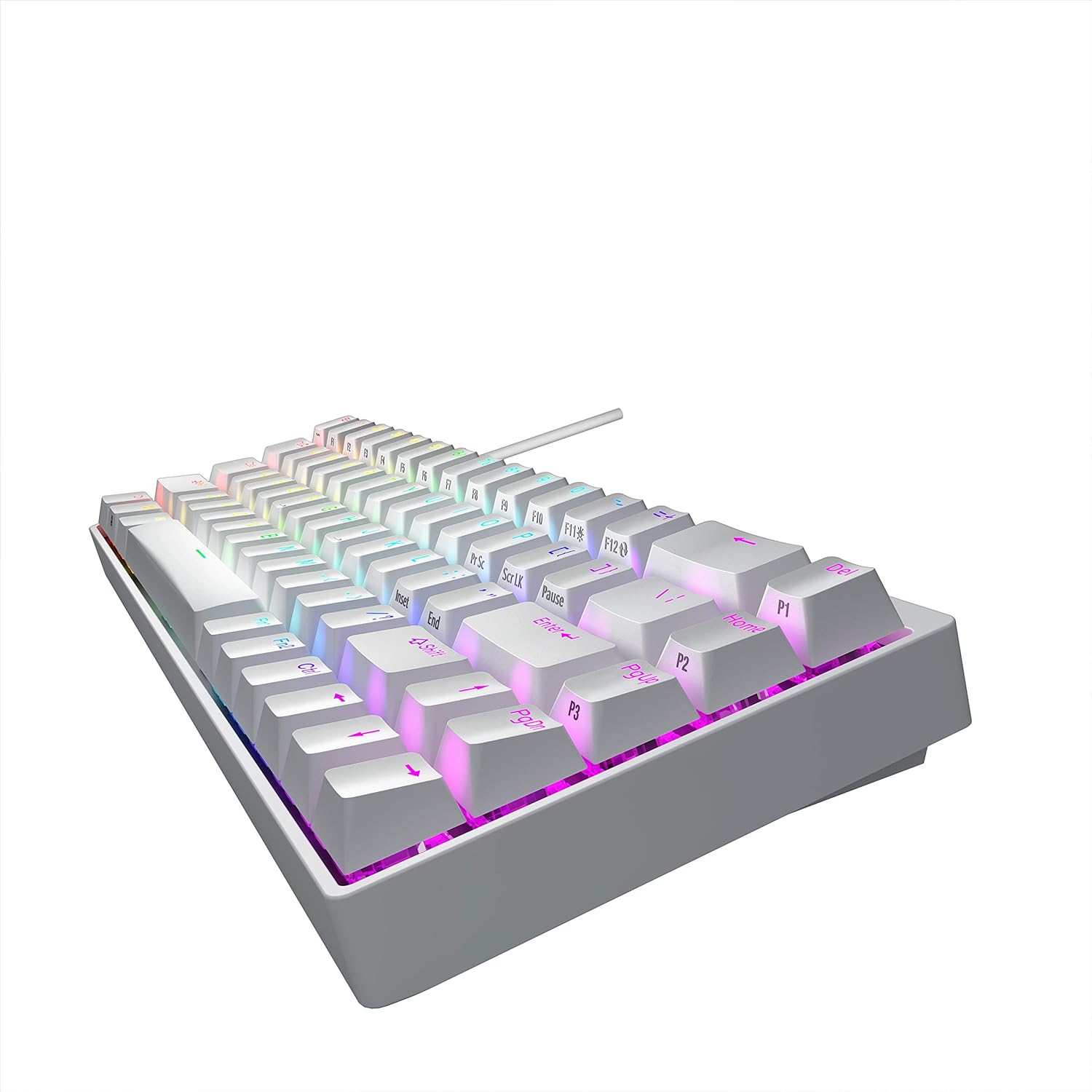 Super Cheap 🛒 Durgod Hades 68 RGB Mechanical Gaming Keyboard - 65% Layout - Cherry Profile - NKRO - USB Type C - Aluminium Chassis (Gateron Silent Brown, White PBT)