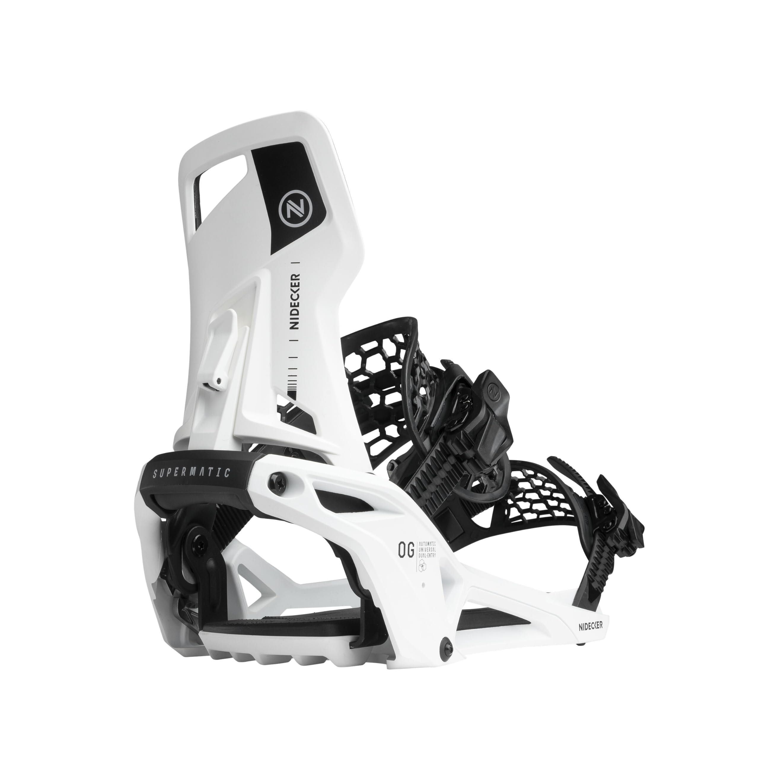 Nidecker Supermatic Snowboard First Universal, Dual-Entry, Automatic Binding - Comfortable and Reliable as a Regular Two-Strap Binding - Genuine Game