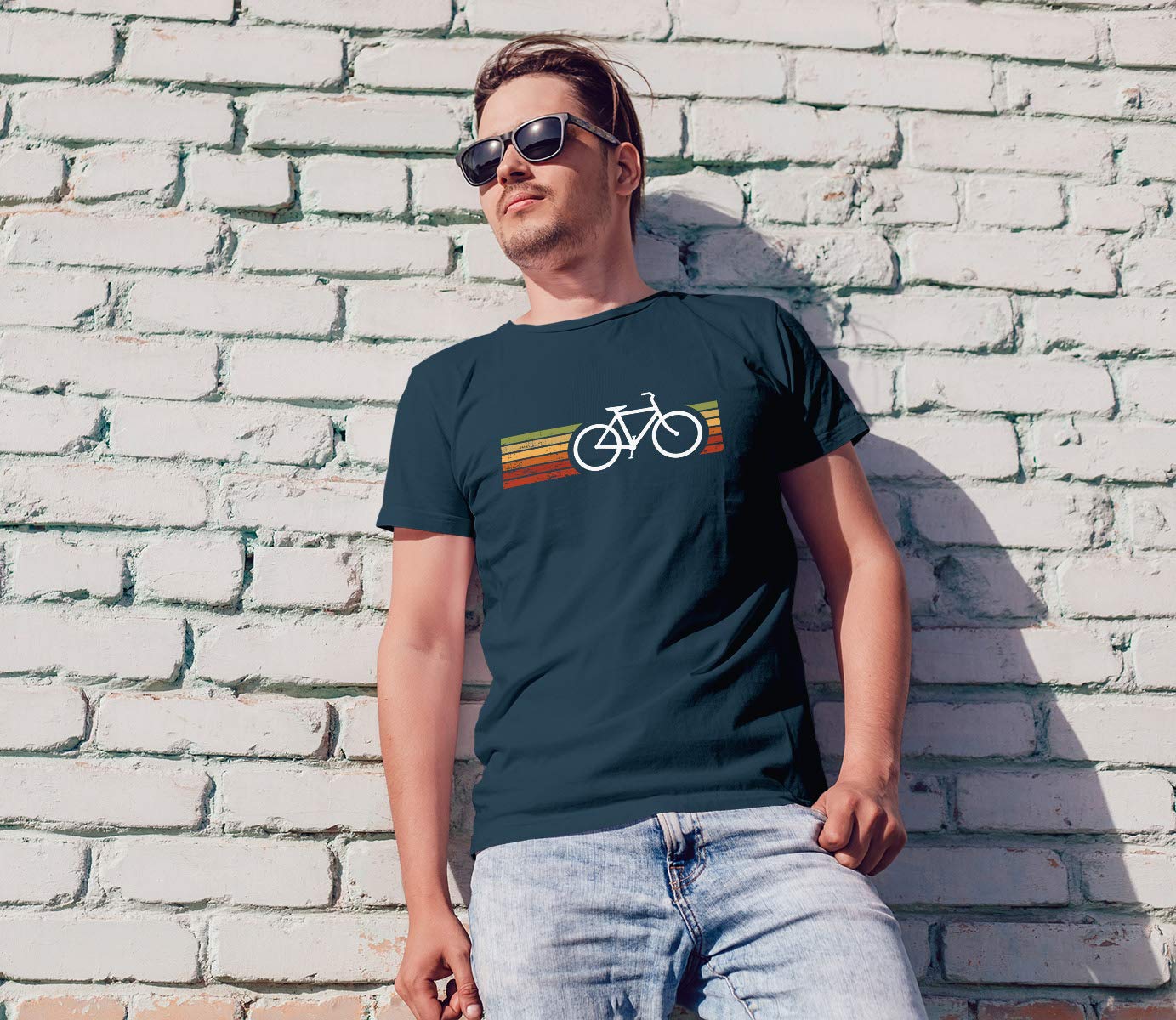 OM3® T-shirt retrò Bicycle | Uomo | Cycling Cyclist Biking Ciclisti | S - 5XL