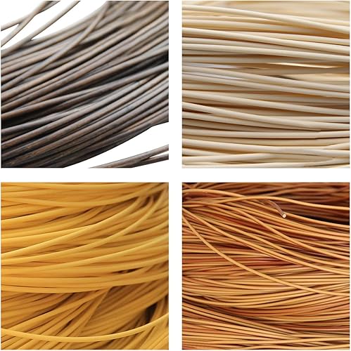 Miniatura 9 de Material de tejido de ratán sintético de 32.8ft, 0.118in, mimbre de plástico redondo de polietileno sólido para reparación de muebles, tejido de