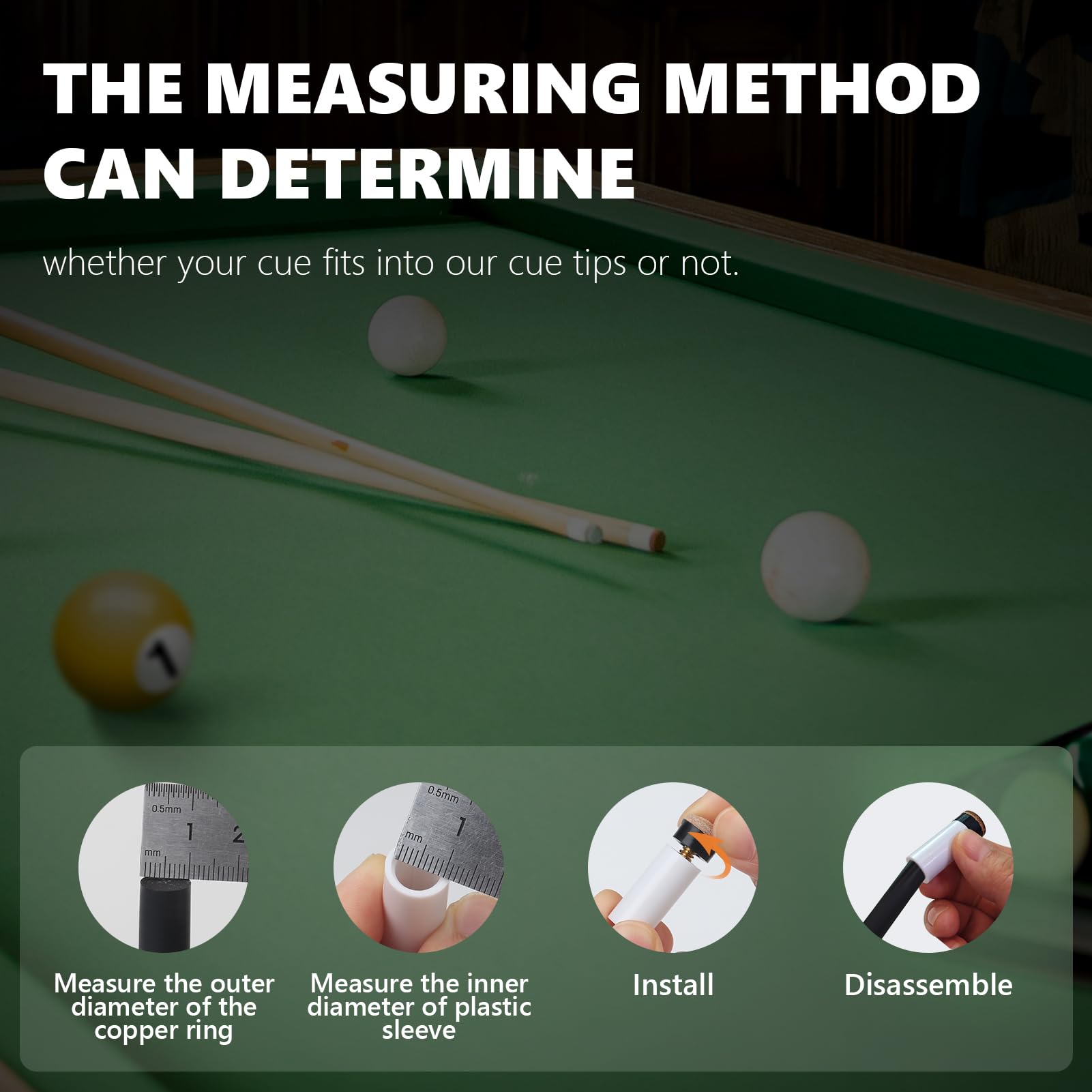 Snapklik.com : Oztwel 12 Sets 12mm Pool Cue Tips, Screw On Pool Cue ...
