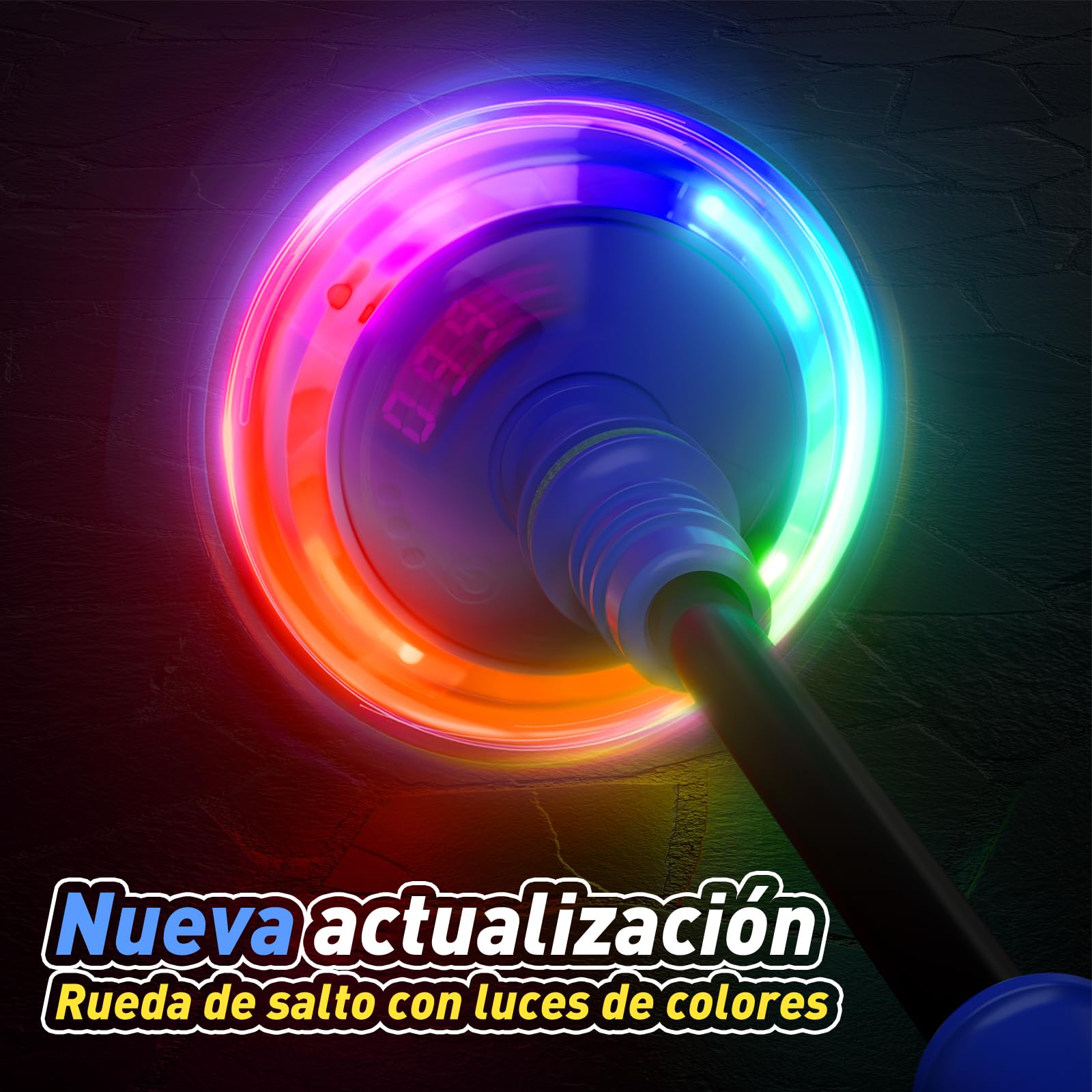 Springring Pedestal para niños con contador, temporizador, contador de calorías, juguete deportivo para niñas 6-12 años (Azul)
