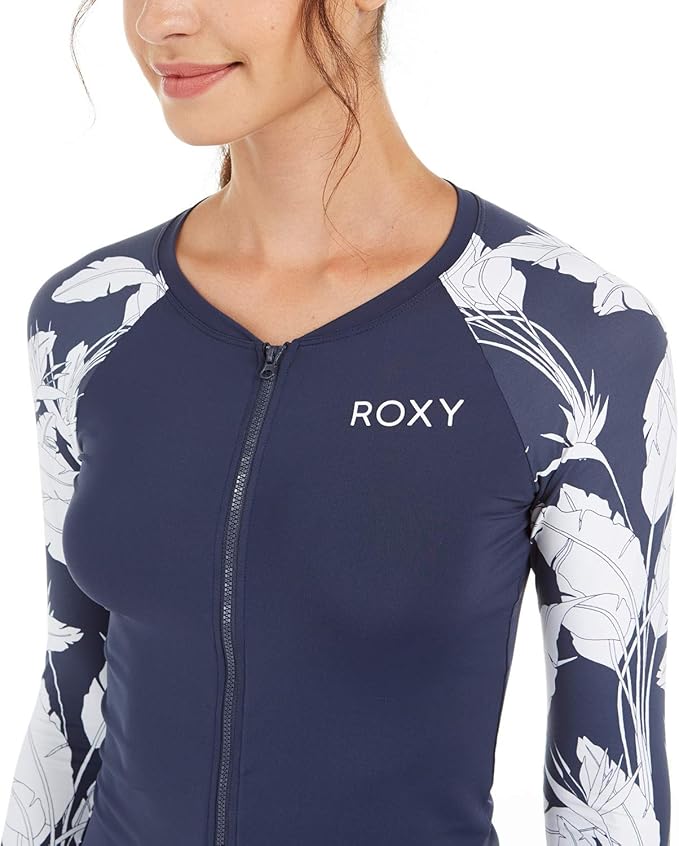 印象のデザイン Roxy Tropicカラーブロック ジッパーback長袖ラッシュスーツ Roxy ラッシュガード ラッシュガード