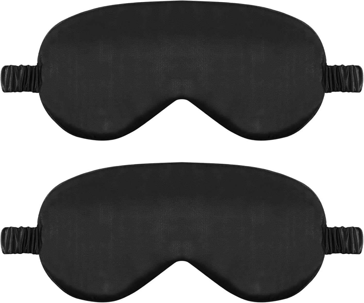2 Pack Sleep Mask Silk Eye Mask Cover for Sleeping, Soft Satin Blindfold with Elastic Strap, Comfortable Night Sleeping Mask for Women Men (Black)