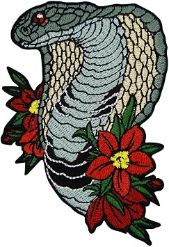 ZEGINs The King Cobra Patch Embroidered Applique Badge Iron On Sew On Emblem