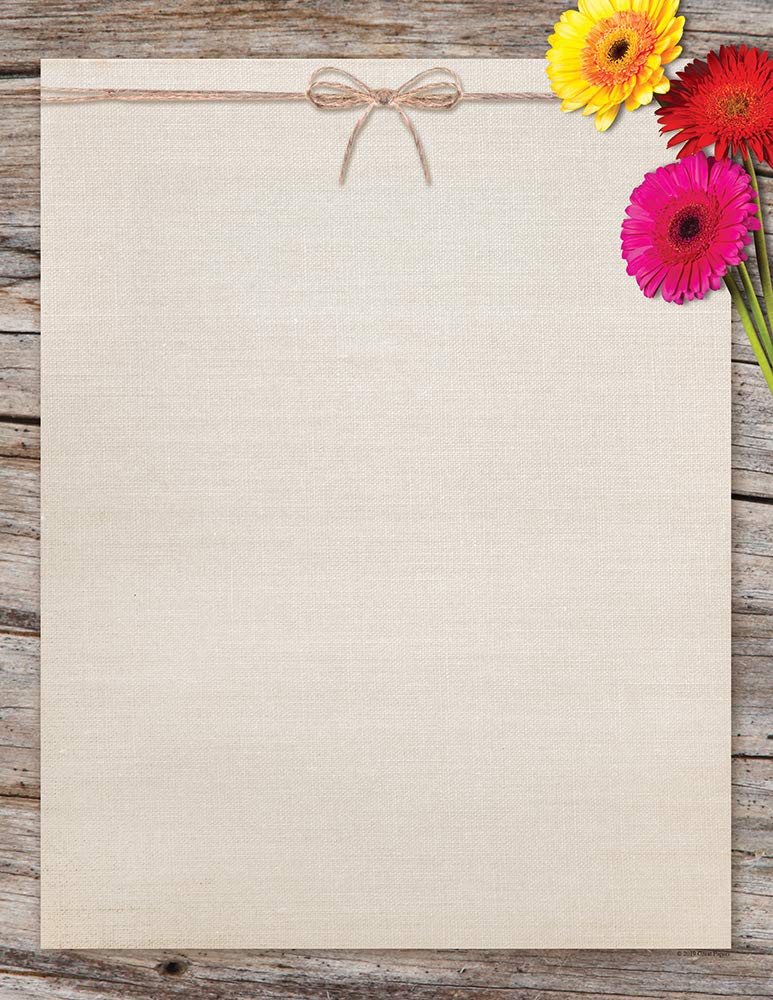 Great Papers! Three Gerber Daisies Letterhead, 8.5" x 11", 80 count
