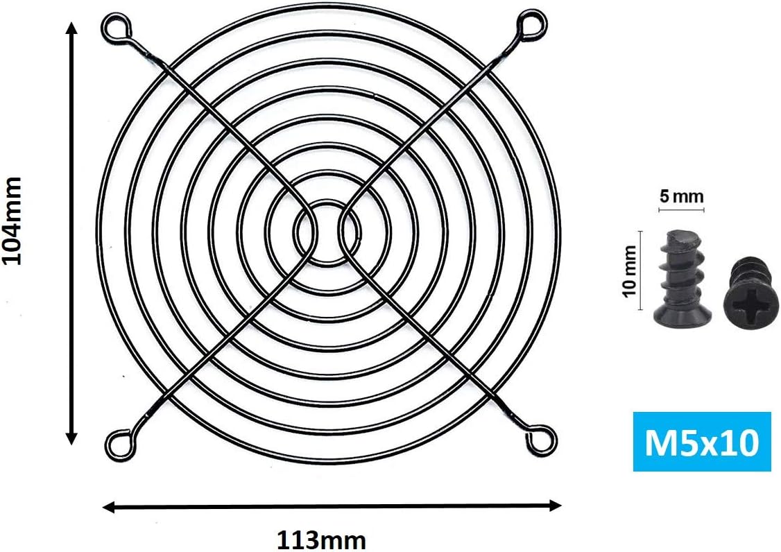 Easycargo 4pcs 120mm Fan Grill Guard Black with Screws