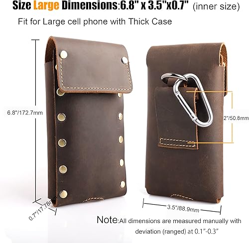 Miniatura 2 de Topstache Funda de cuero para teléfono, soporte para cinturón Samsung S23 S22, iPhone 14 Pro, funda de cuero para iPhone 14, funda universal para