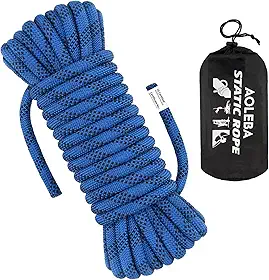 AOLEBA Corda de escalada estática de 10,5 mm 10 m (9,8 m) 20 m (19,5 m) 30 m (29,3 m) 50 m (48,8 m) 70 m (70 m) cordas de escalada ao ar livre, corda de escape, equipamento de escalada no gelo, corda