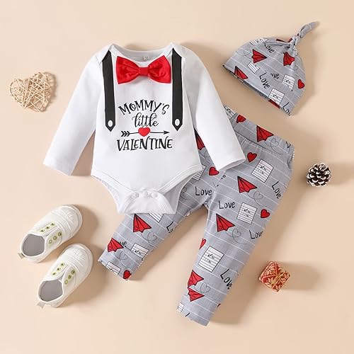 Miniatura 2 de Mameluco para el primer día de San Valentín para bebé recién nacido con pantalones largos diadema disfraz de Cupido sesión de fotos para niños y