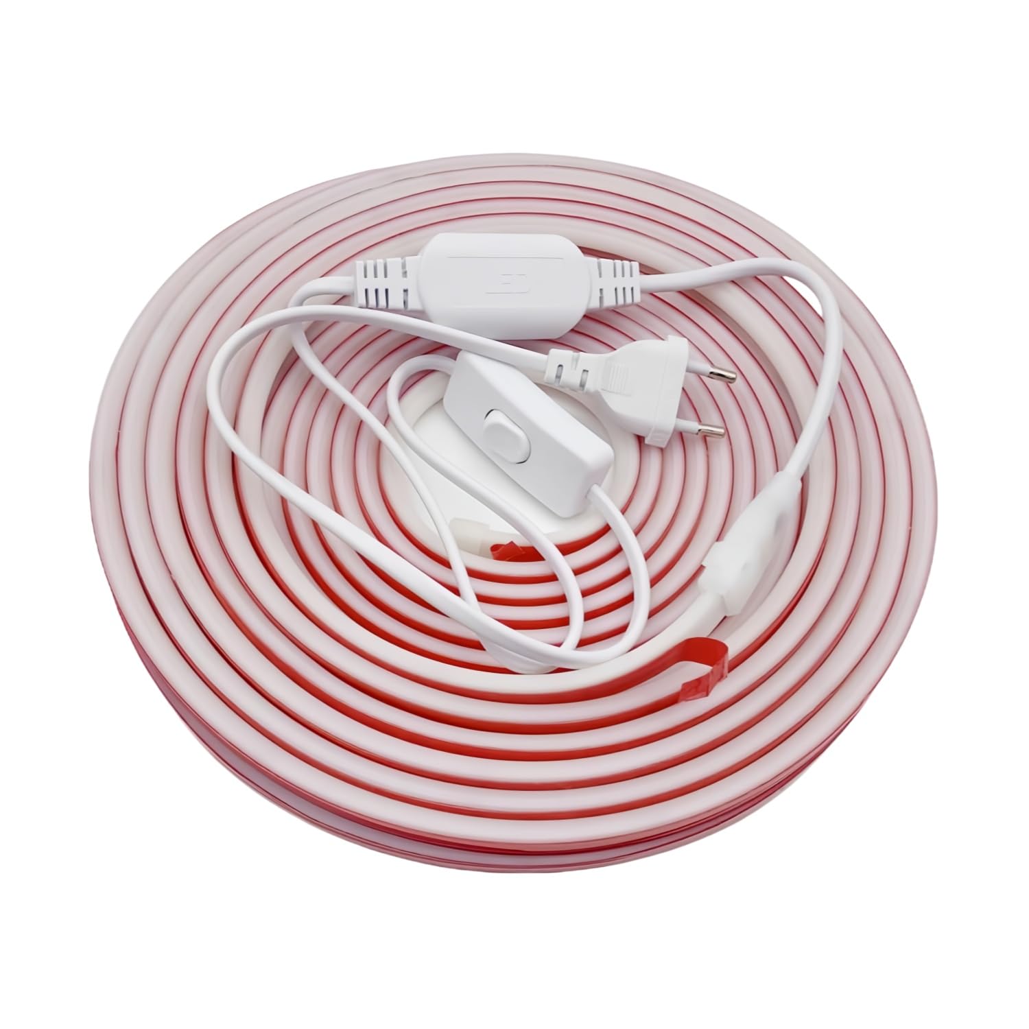 ONSSI® Bandes LED Néon 220V (Bleu,20 Mètres),Cordon Lumineuse COB 12W/M,Chaque Coupe de 10 cm, Étanche Ip65 avec Prise Interrupteur et Autocollant,LED Néon pour Utilisation Intérieure et Extérieure