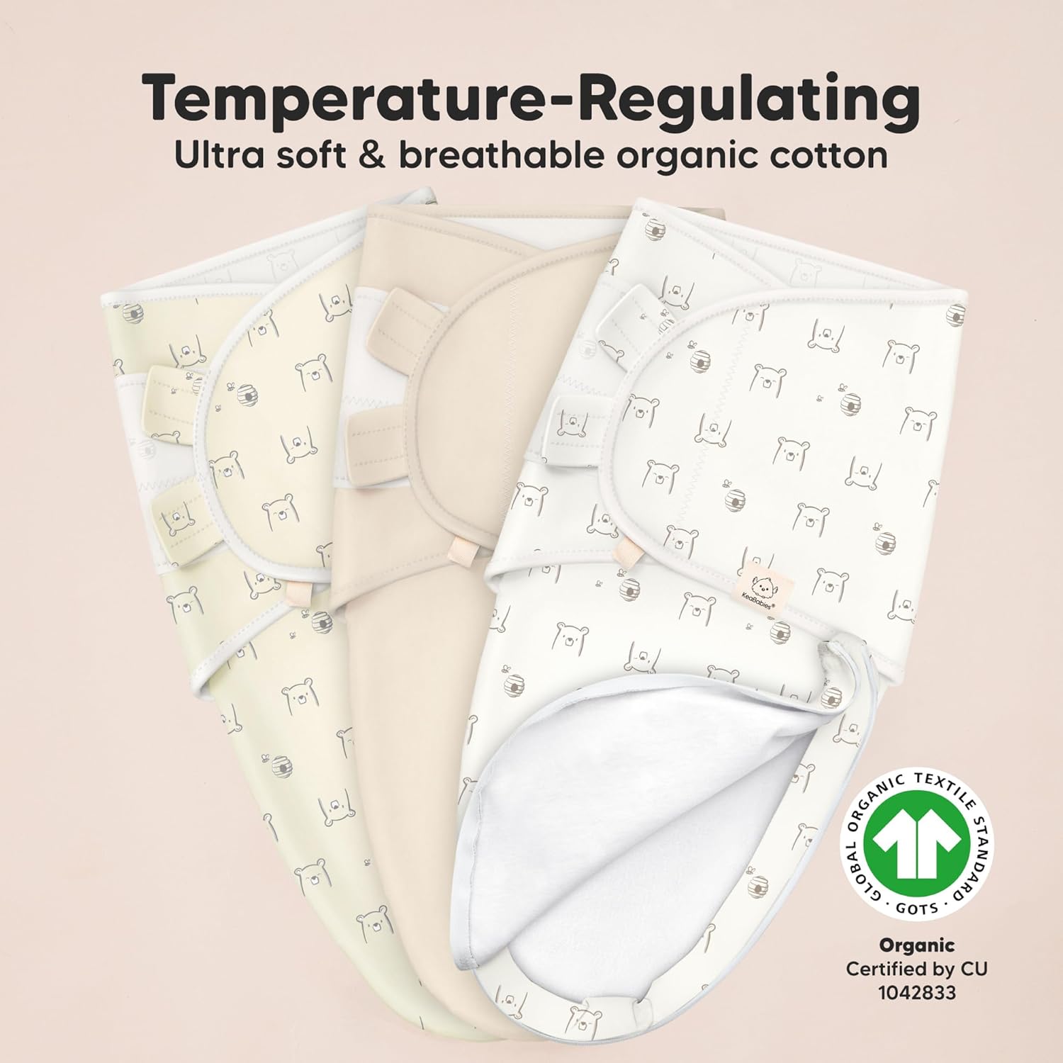 Baby Swaddle Sleep Sacks with Zipper - 3-Pack Swaddles for Newborns 0-3 Months, Infant, Baby Girls, Boys, Soft & Durable Newborn Sleep Sack, Easy Diaper Change Swaddling Blanket (Bumble Bear, OS) - Image 5