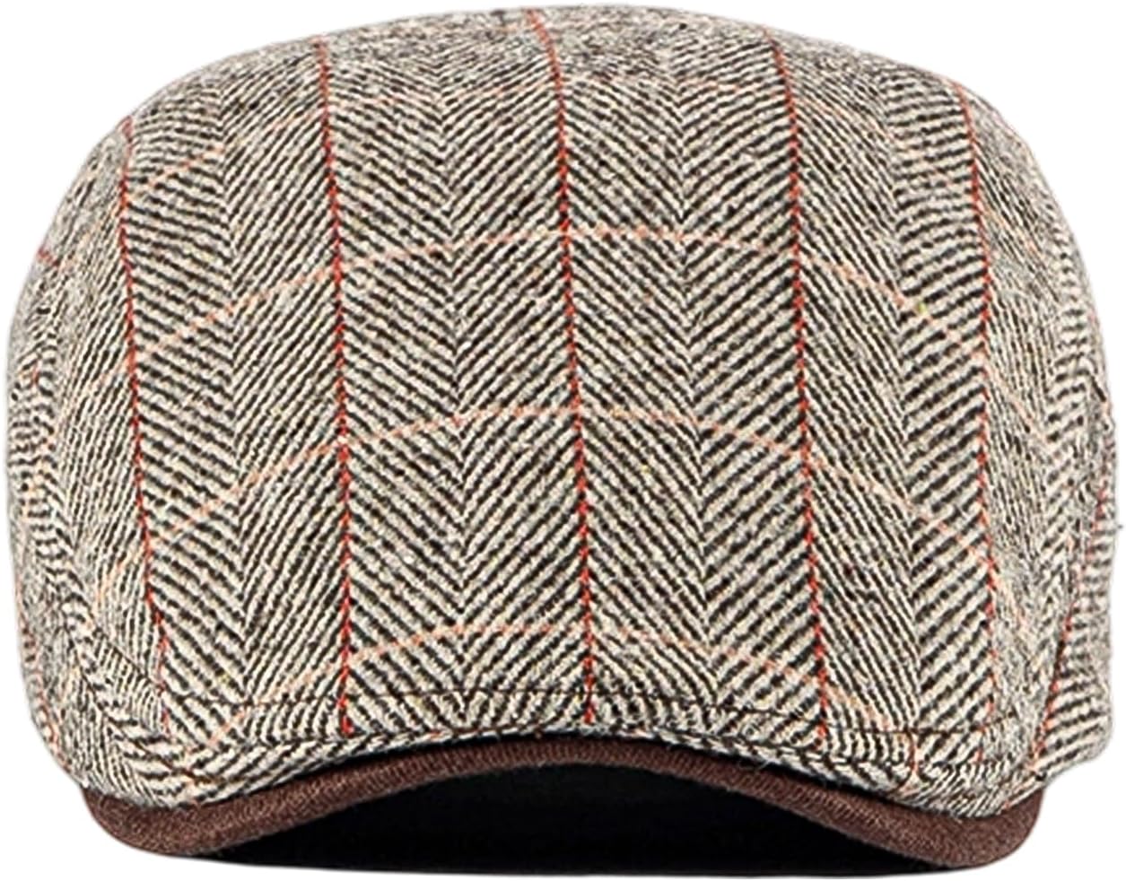 meioro Men's Cotton Flat Cap Herringbone Tweed Newsboy Hat Adjustable Wool Blend Hats Gatsby Cabbie Ivy Caps - Image 2