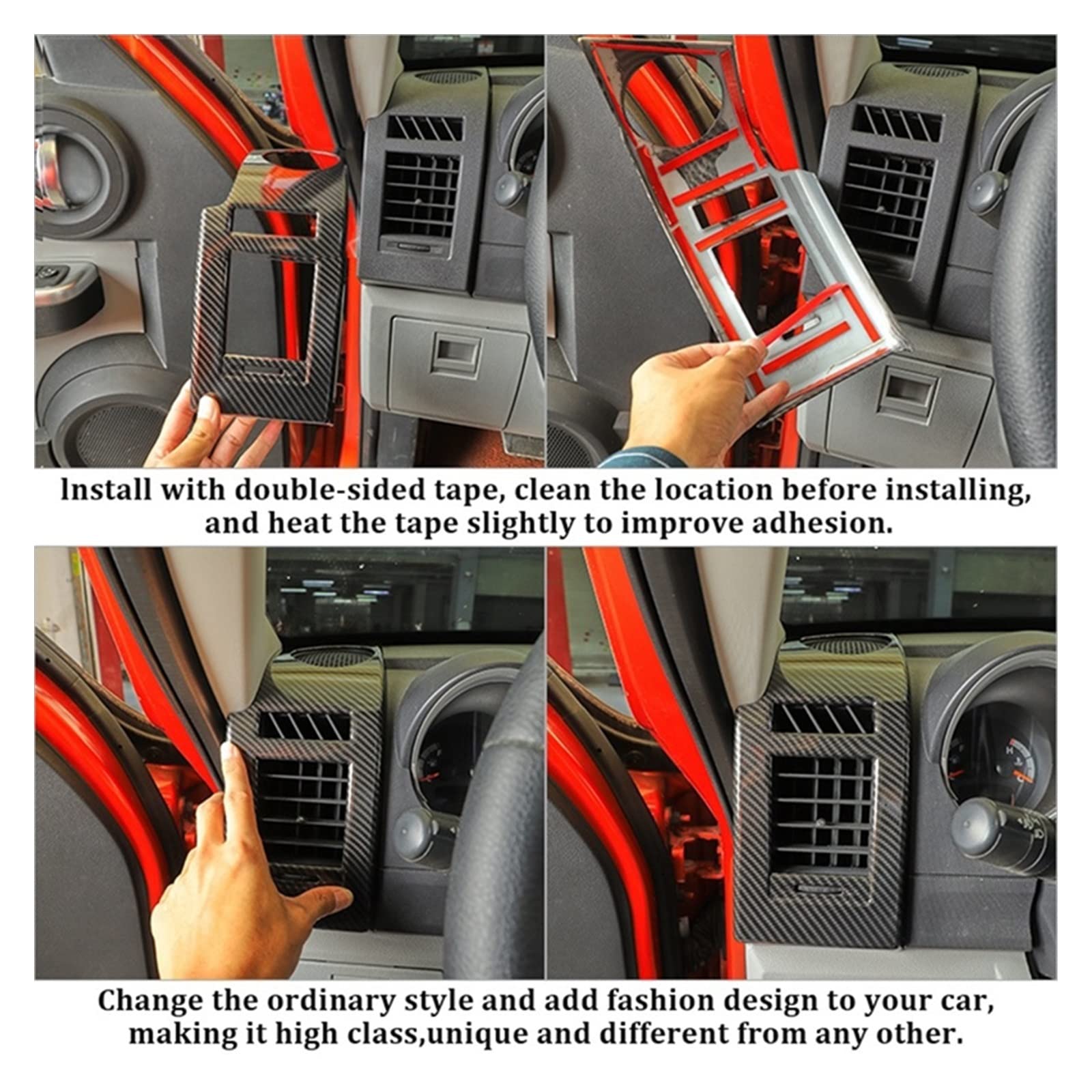 Konsola środkowa samochodu boczny klimatyzator Panel wentylacyjny naklejki dekoracyjne nadające się do Dodge Nitro 2007-2012 Auto akcesoria do wykończenia zestawy naklejek ochronnych