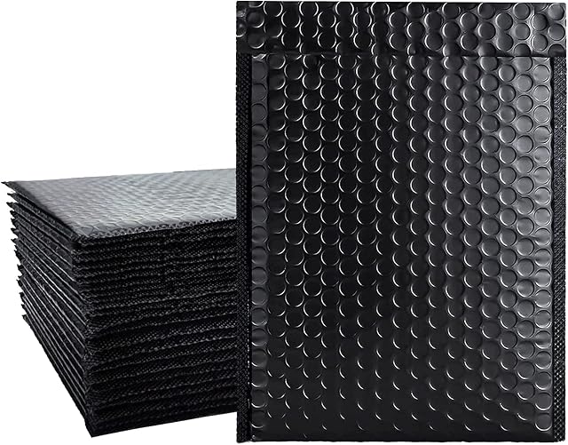 CEST LAVIE 50pcs 15cm X 23cm Poly Bubble Mailers 6x10 Inch Padded Envelopes Self Seal Mailing Envelopes Black