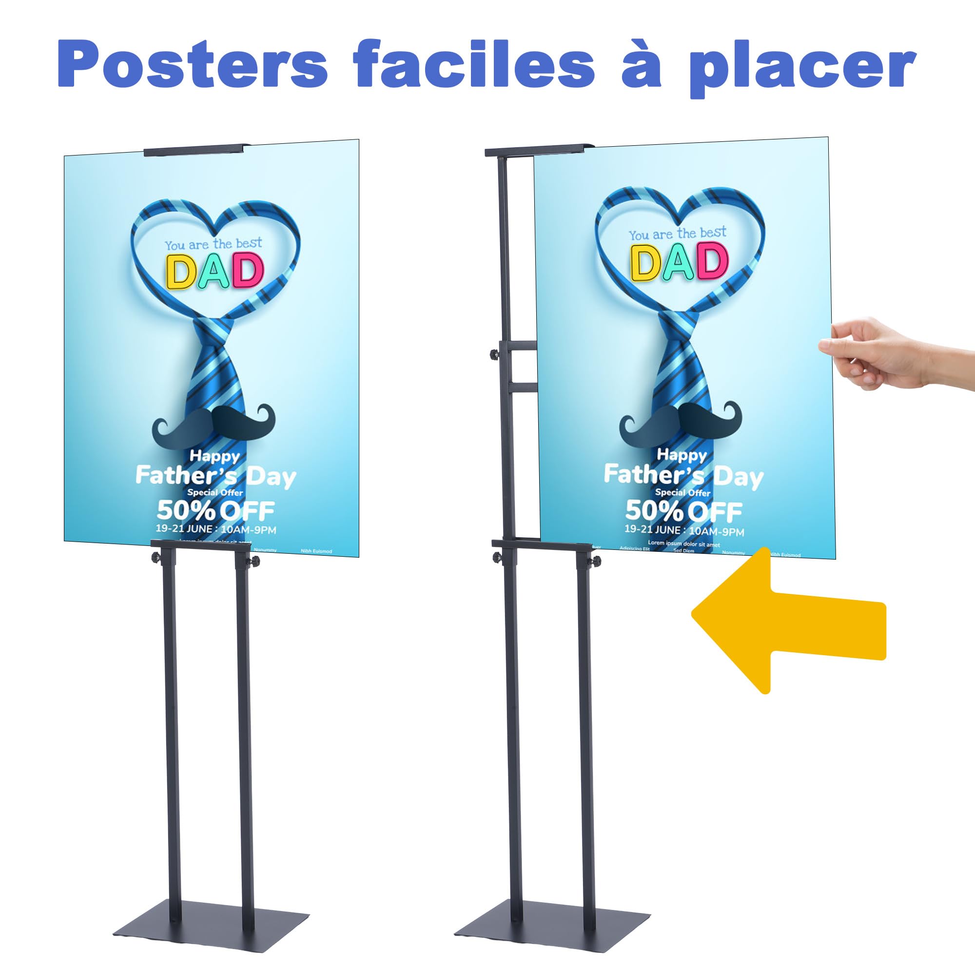 uyoyous Dwustronny stojak na pocztówki i plakaty reklamowe, przystosowany do paneli o wysokości od 12 do 201 cm