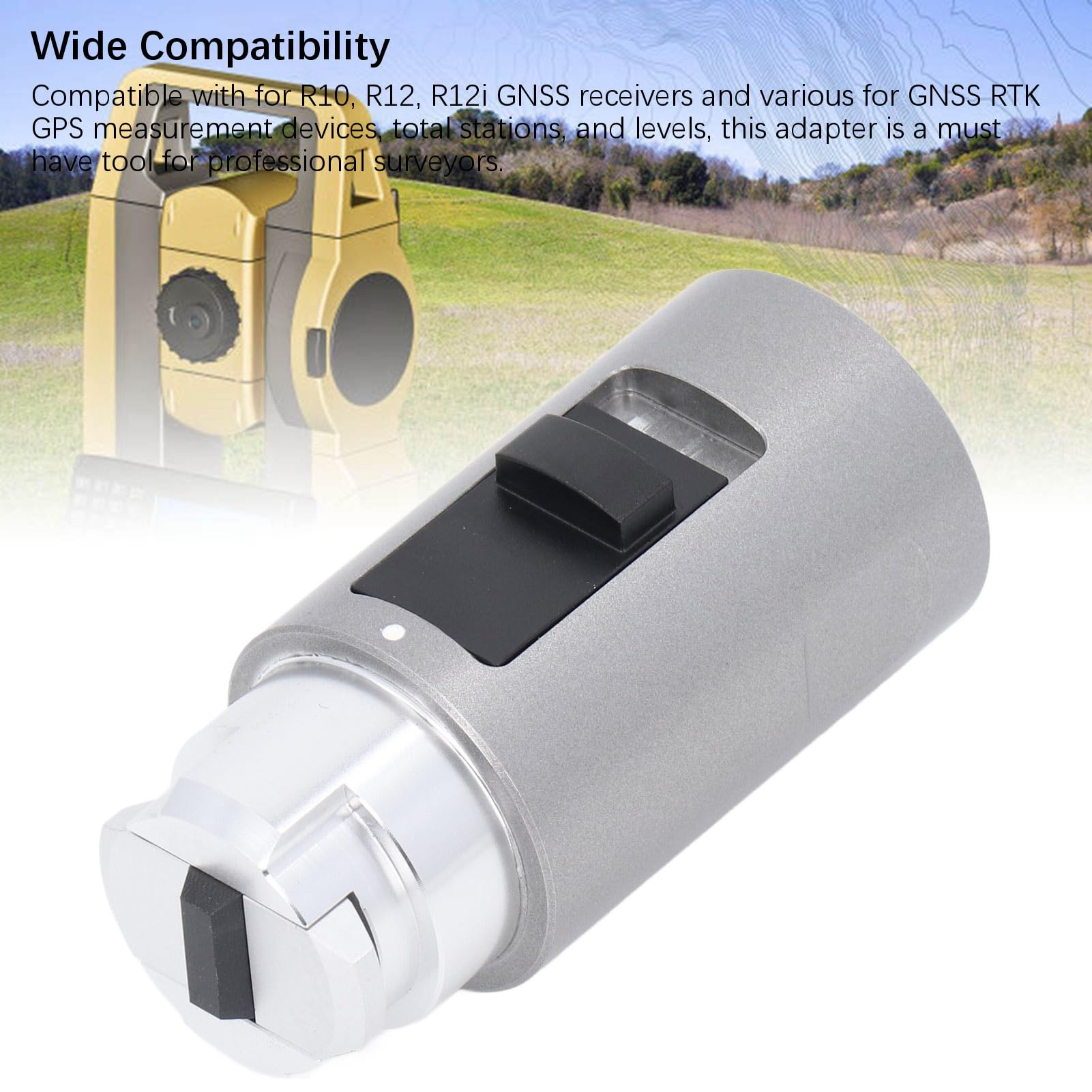 Adapter Pryzmowy, Adapter Szybkozłącza, Adapter Pryzmowy ze Stopu Aluminium do Odbiornika R10 R12 R12i GNSS RTK Pomiar GPS, Urządzenie do Testowania Obwodów Elektrycznych