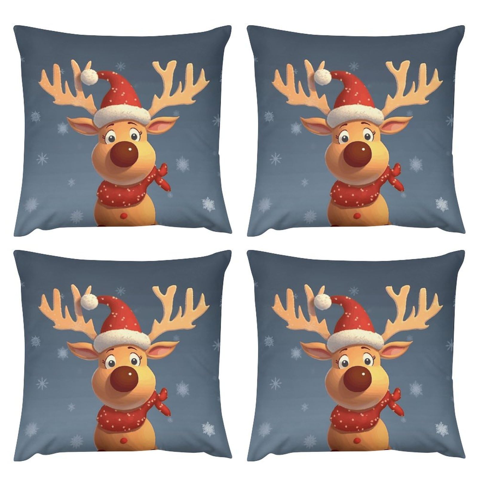 Housse de coussin Noël en peluche double face de qualité supérieure