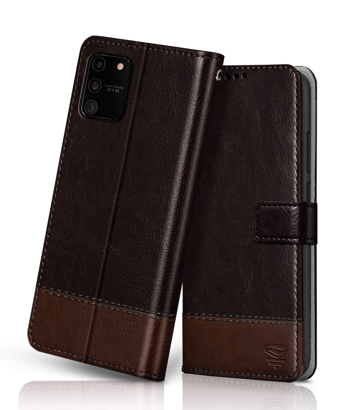 FLIPPED Vegan Leather Flip Case Back Cover for Samsung Galaxy S10 Lite (Flexible, Shock Proof | Hand Stitched Leather Finish | Card Pockets Wallet & Stand | Coffee with Brown) (B0865LXYG4) Amazon Price History, Amazon Price Tracker