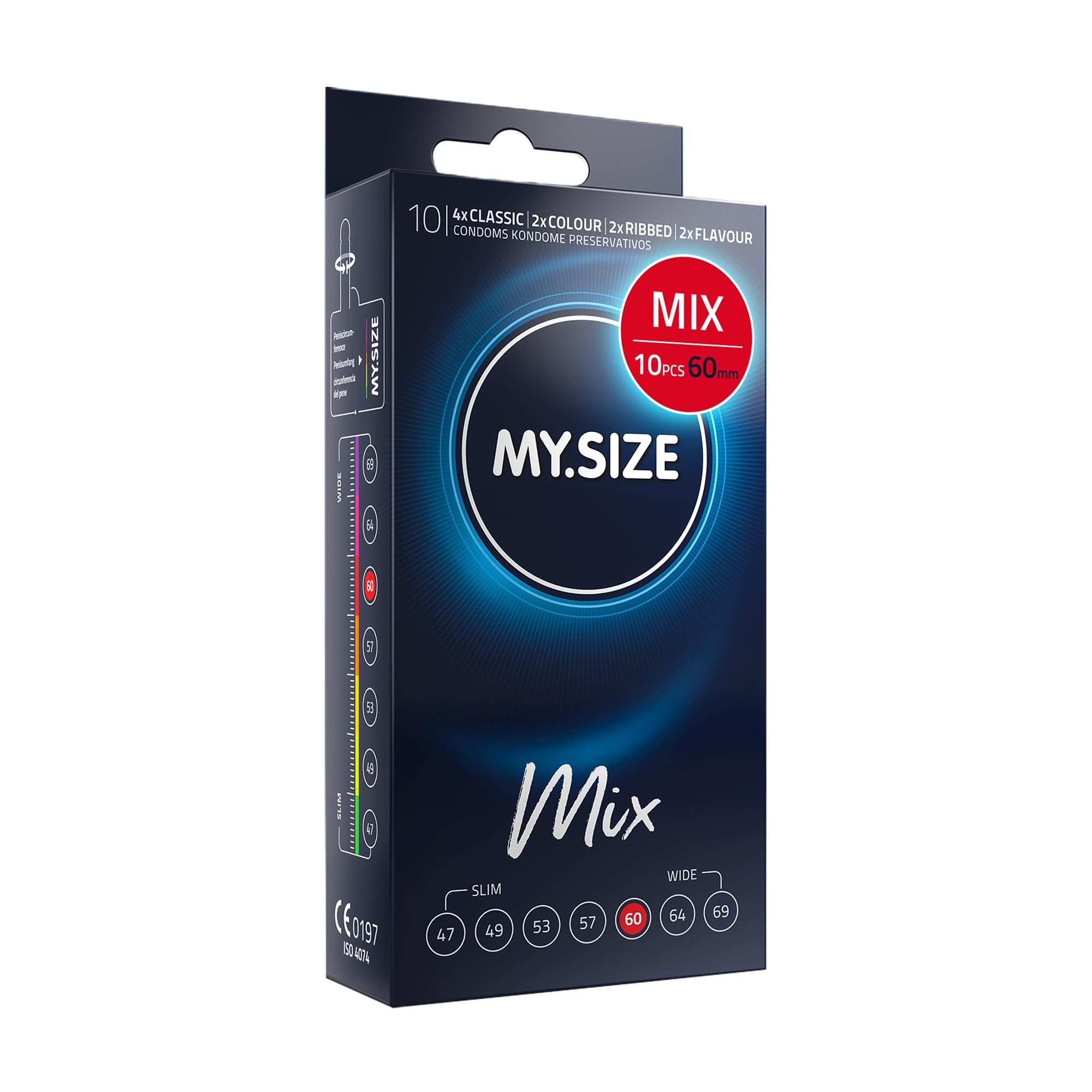 My.Size Mix préservatifs taille 5, 60 mm, pack standard, contenu 10 pièces