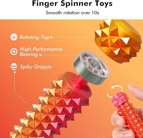 Miniatura 32 de Juguetes sensoriales para adultos para aliviar el dolor: juguete giratorio con pinchos para aliviar el dolor, alivio del estrés para TDAH, autismo