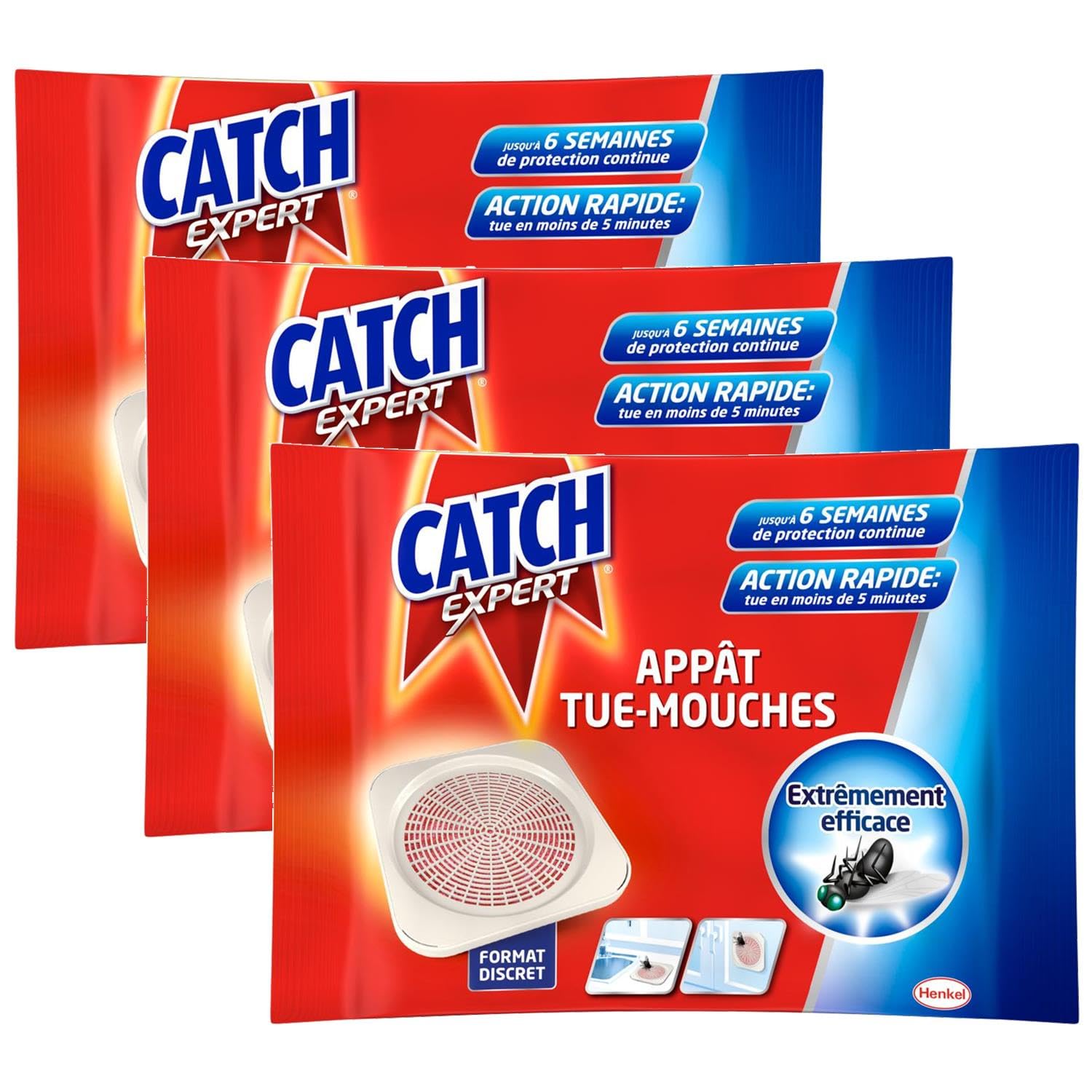 CATCH Lot de 3 x 1 Appât tue-mouches