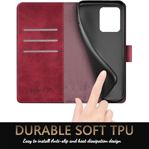 Miniatura 6 de SUANPOT Funda tipo cartera para Moto G Stylus 5G 2023 con bloqueo RFID, soporte para tarjetas de crédito, funda de piel sintética con tapa para