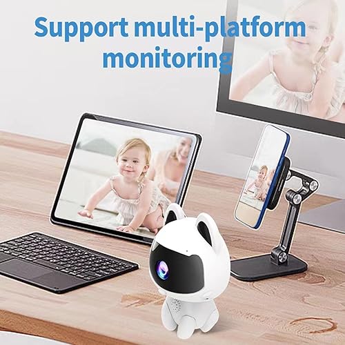 Miniatura 4 de VBESTLIFE Cámara de seguridad HD robot, Monitoreo remoto inteligente interior mascota perro gato cámara, cámara de seguridad para el hogar, robot