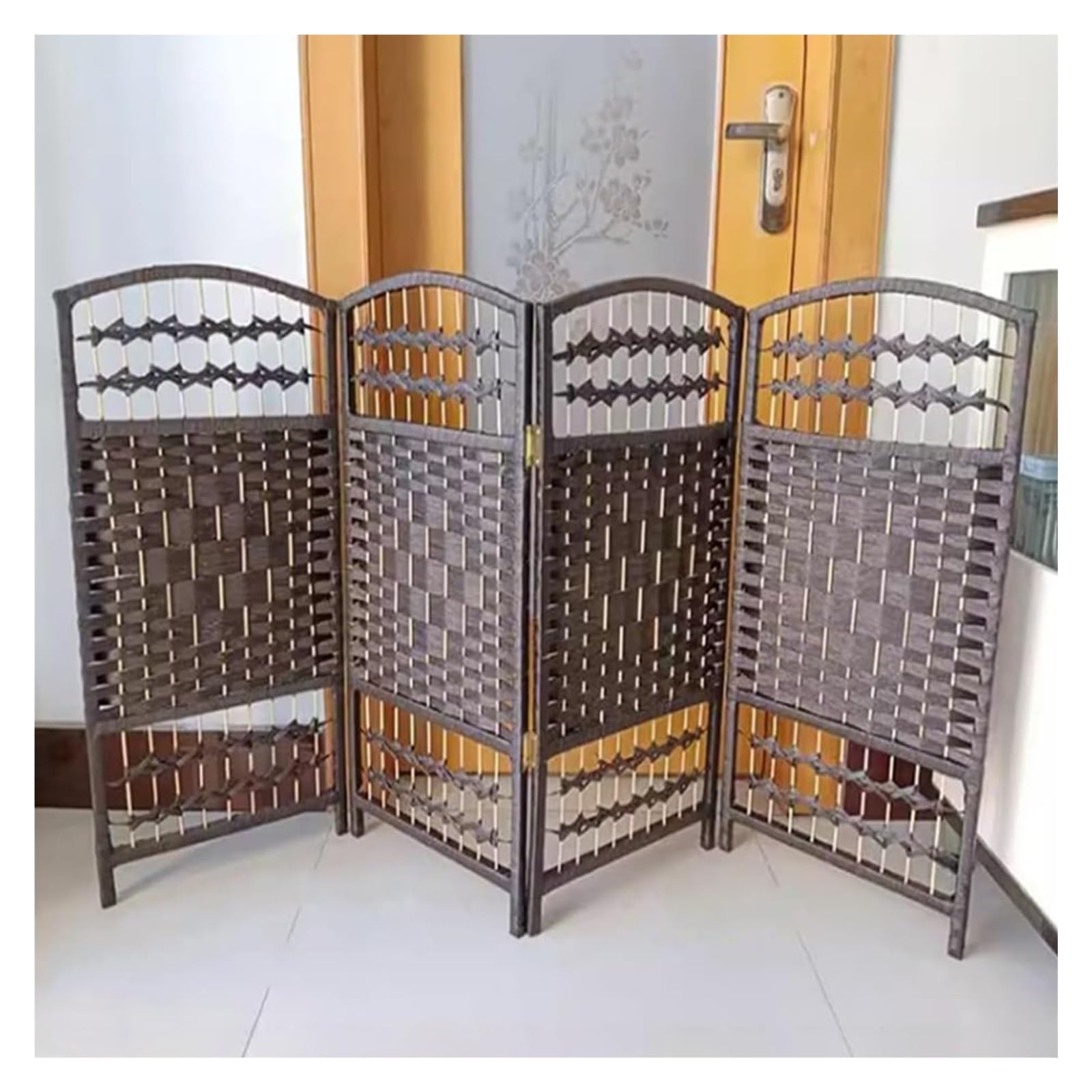 SXSCARKX Room Divider, Freestanding Folding Weave Privacy Screen, Separation Partition Wall For Living Lightweight and Foldable