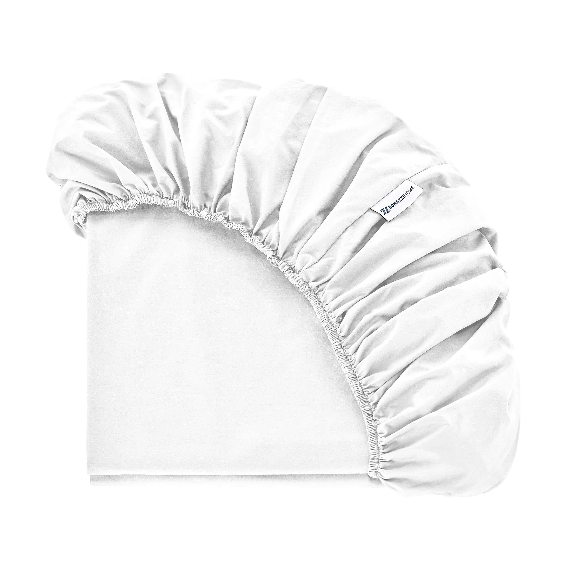 Bonazzi home, lenzuolo sotto in percalle di puro cotone, con elastico perimetrale, soffice e traspirante, 100% MADE IN ITALY (Bianco, 140x190)