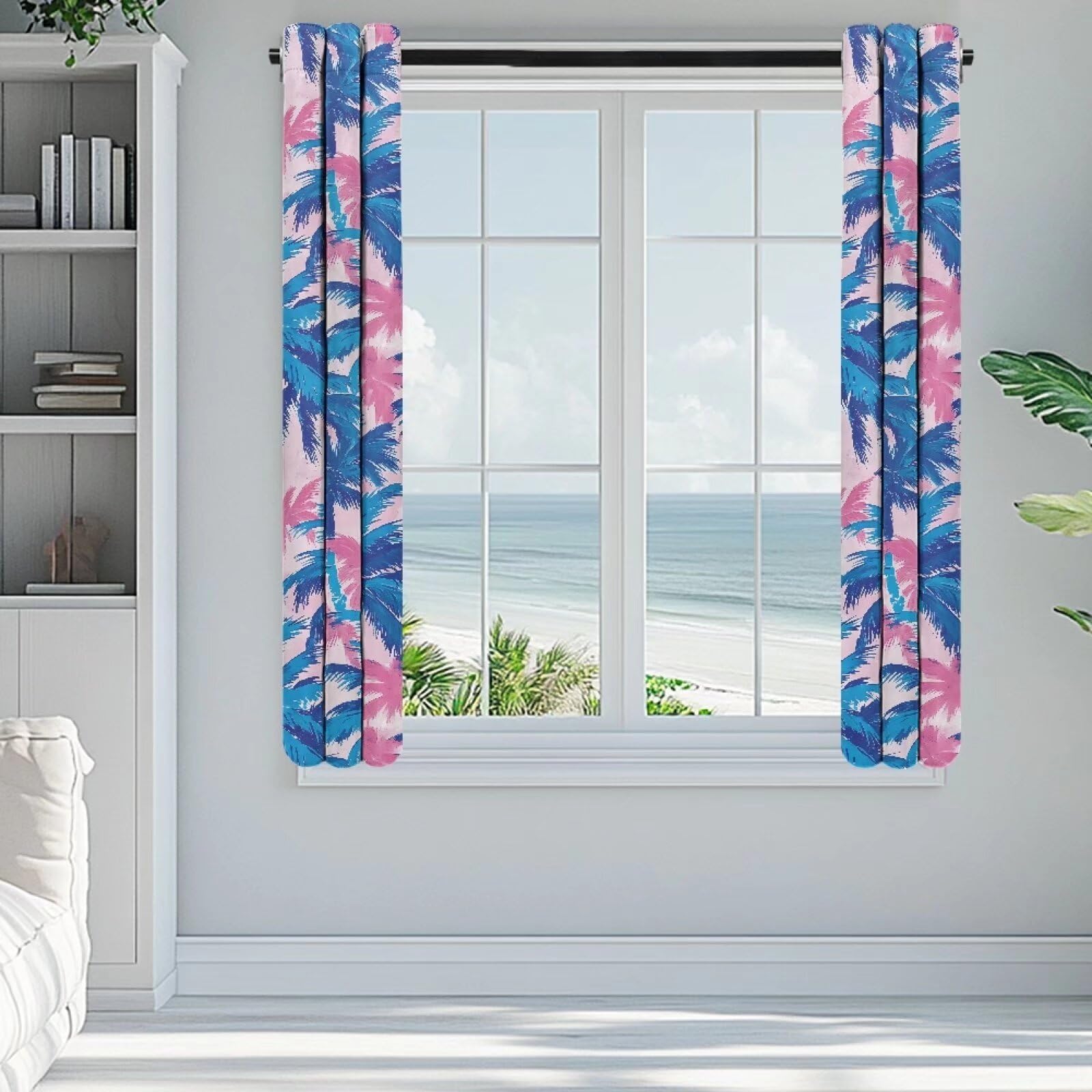 Yuresuaet Coco Blackout Curtains Pink Curtains for Bedroom Soft Curtains Rod Pocket Valance Curtains for Living Room Kitchen Office Nursery Curtains Light Blocking Curtains for Bathroom