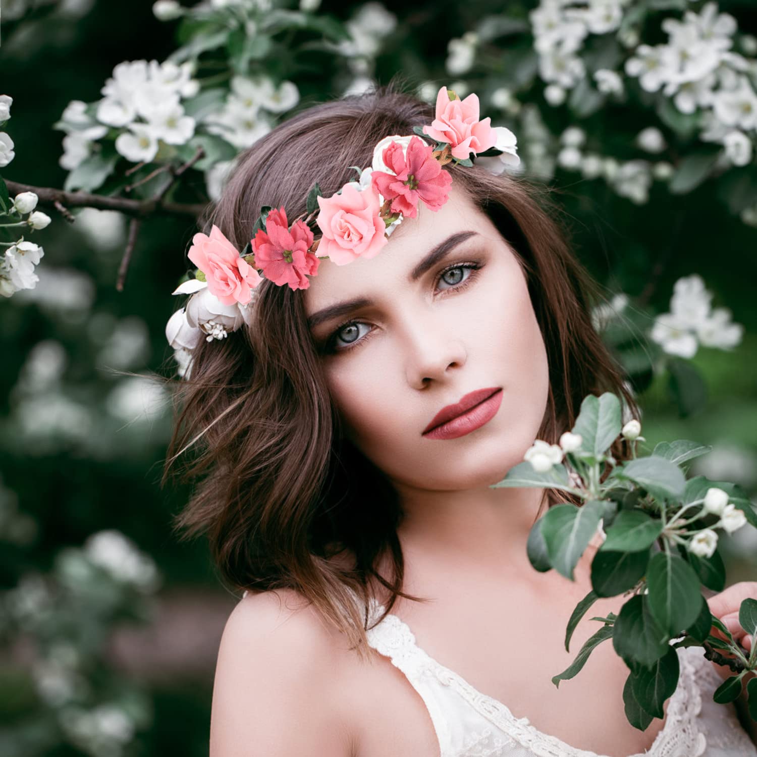 Coronas de flor para el pelo diademas florales guirnaldas para mujer niñas fiestas