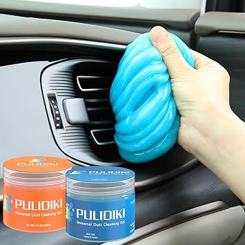 PULIDIKI Car Cleaning Gel for Car Detailing Putty Car Slime Cleaner Car Interior Cleaner Car Cleaning Supplies Auto Cleaning Kits Car Putty Car Accessories Blue Orange (2Pack)
