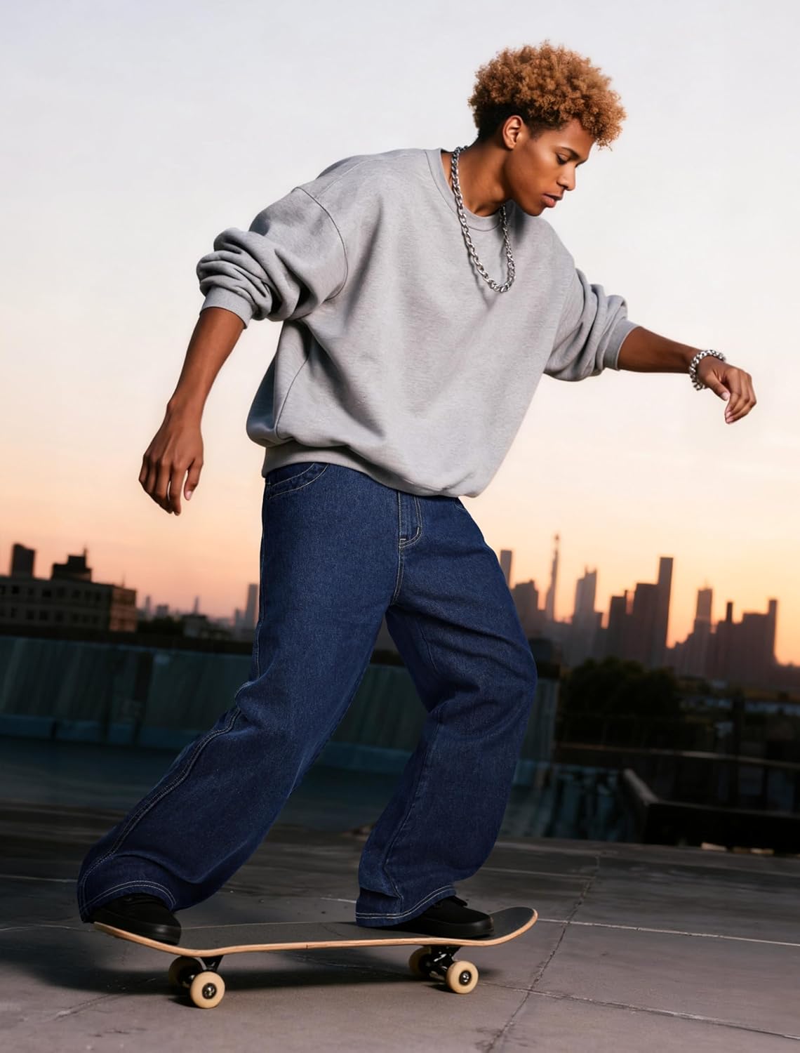 GINGTTO Mens Baggy Jeans Y2k Loose Fit Denim Pants for Men Wide Leg Streetwear - Image 6