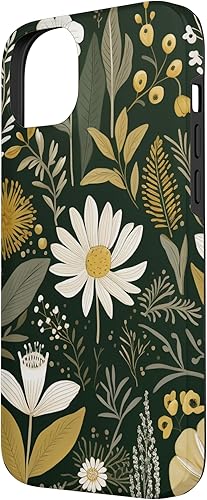 Vista 35 de Funda botánica retro para iPhone 11 Pro Max con diseño botánico bohemio y verde oliva