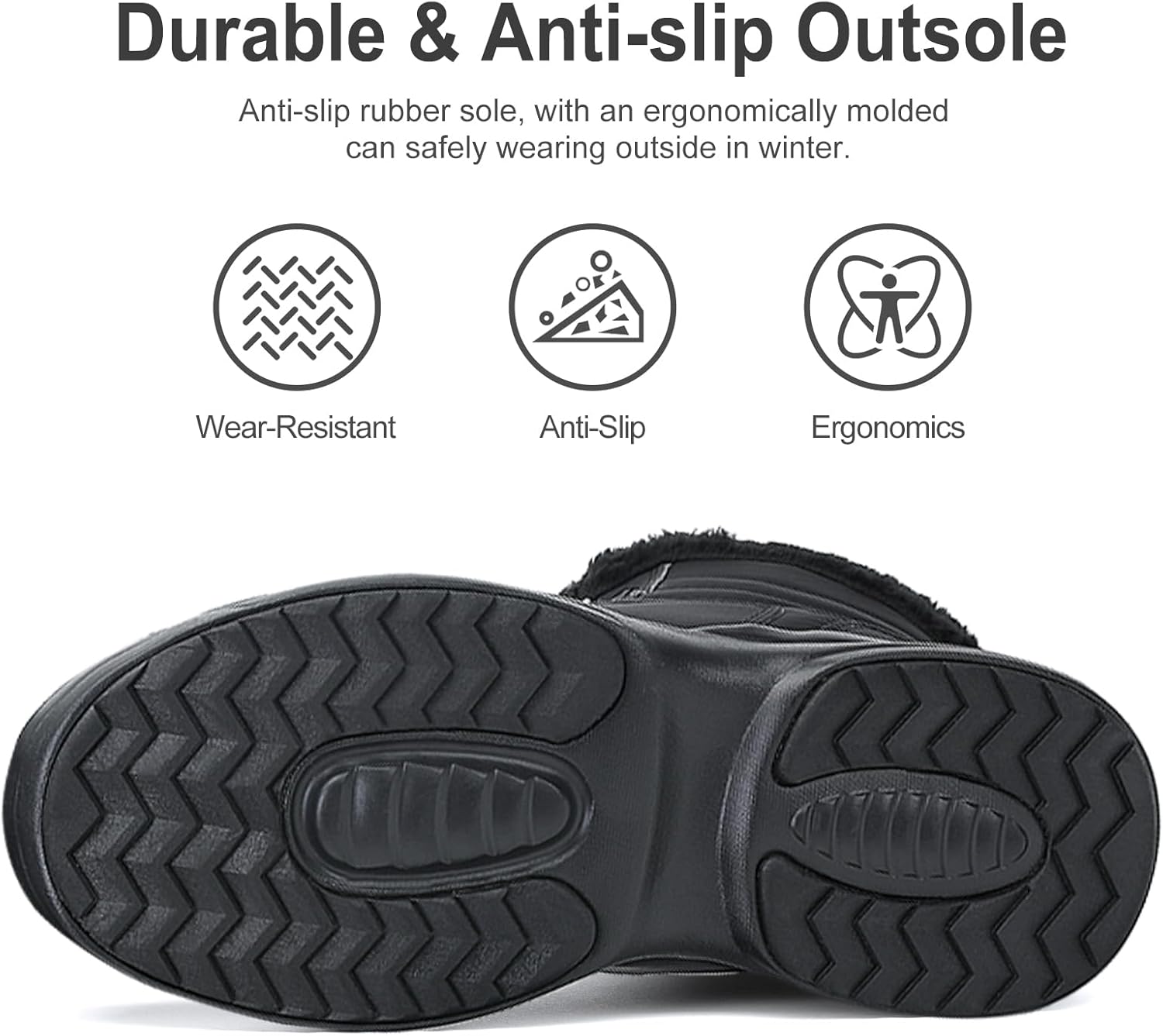 Dannto Women Winter Snow Boots Ladies Warm Fur Lined Ankle Booties Outdoor Water Resistant Furry Shoes - Image 6