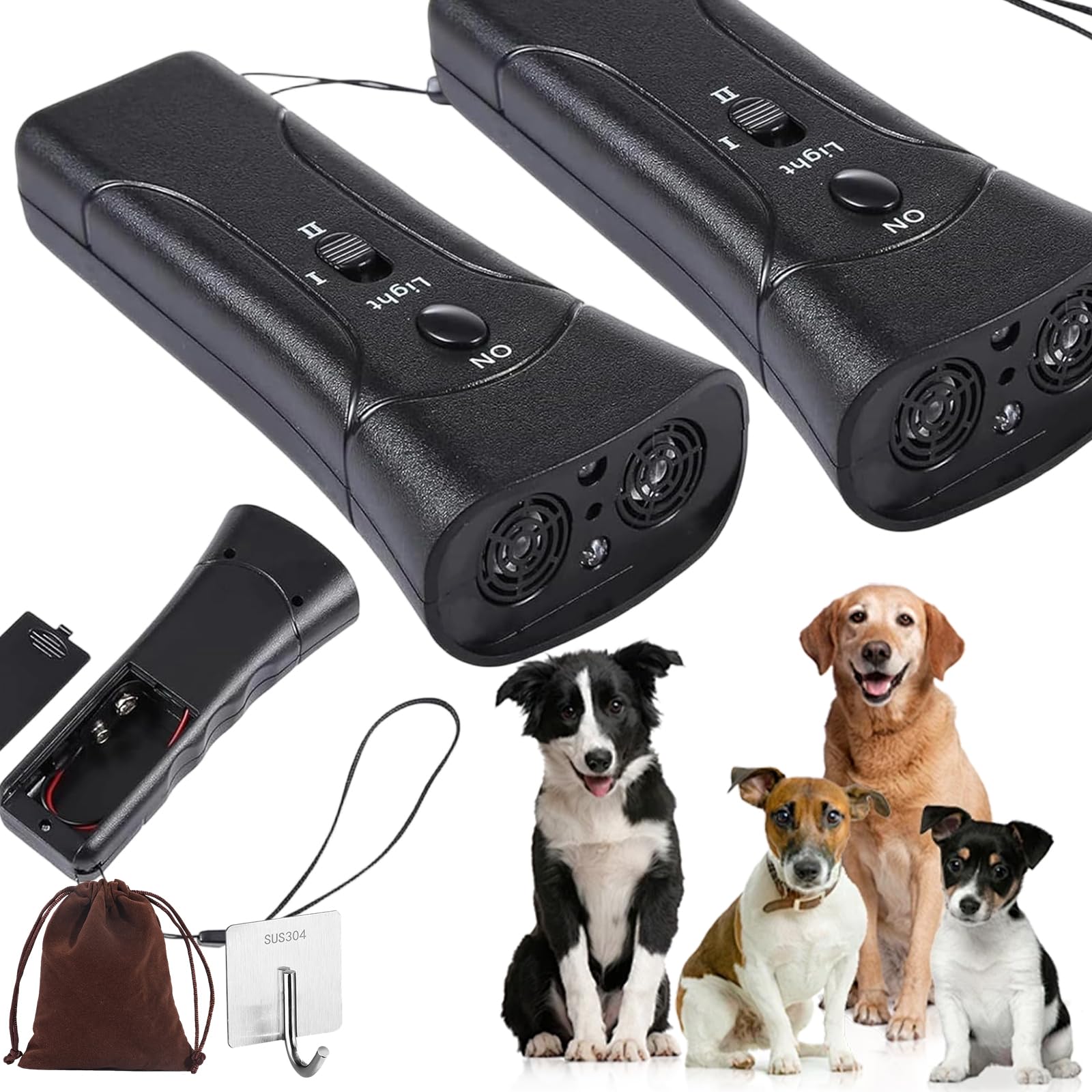 2026 New Petgentle Dog Trainer, Pet Gentle Anti Barking Device For Dogs, Anti Barking Device With Led Flashlight, Safe & Effective Bark Silencer For All Dog Breeds, Indoor & Outdoor Use (2PCS)
