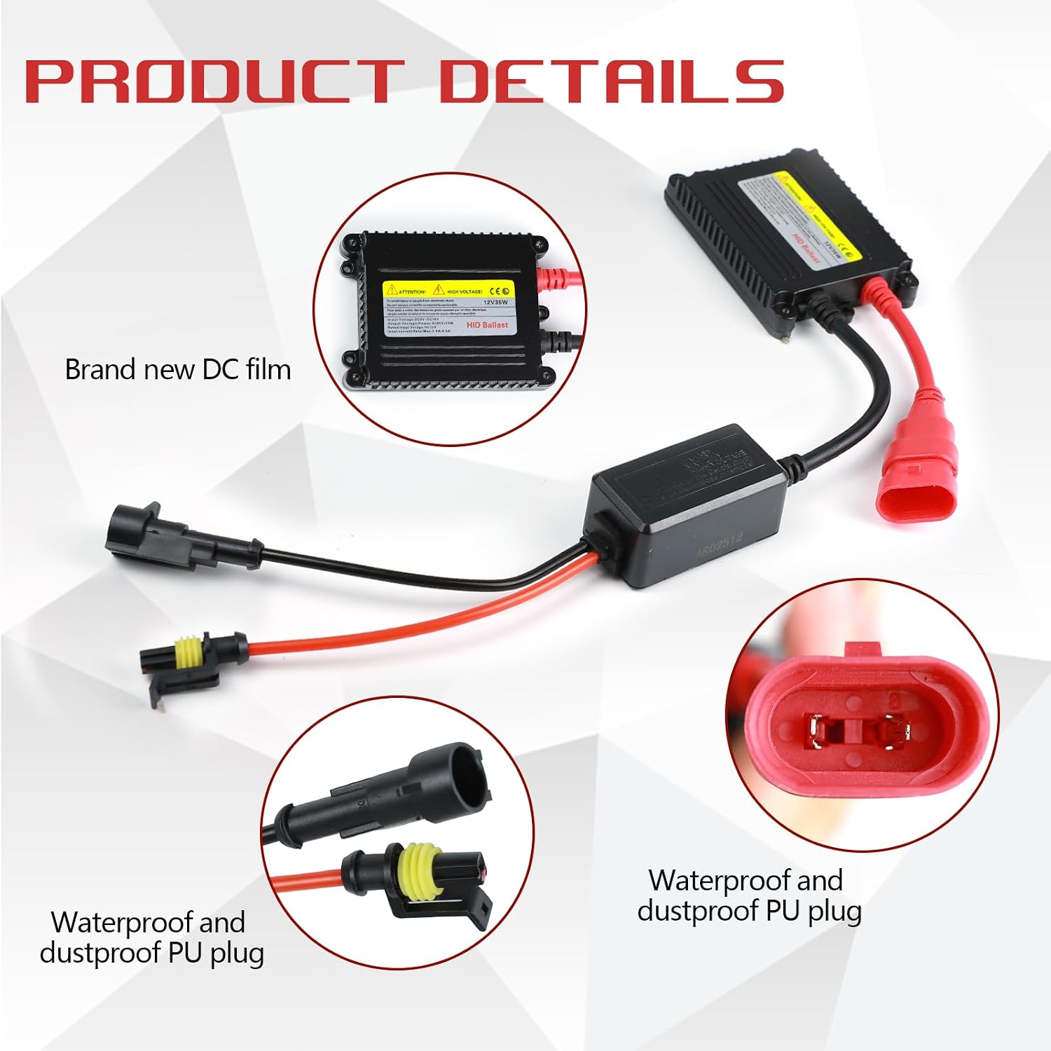 Wuyaoyao 2PCS DC12V 35W Xenon HID Ballast, Ultrathin Xenon Lamp Ballasts, Automotive Headlight Stabilizer HID Ballast Replacement for H1 H3 H4 H7 H11 H13 9005 9006 9007 5202 880, Car Accessories (35W)